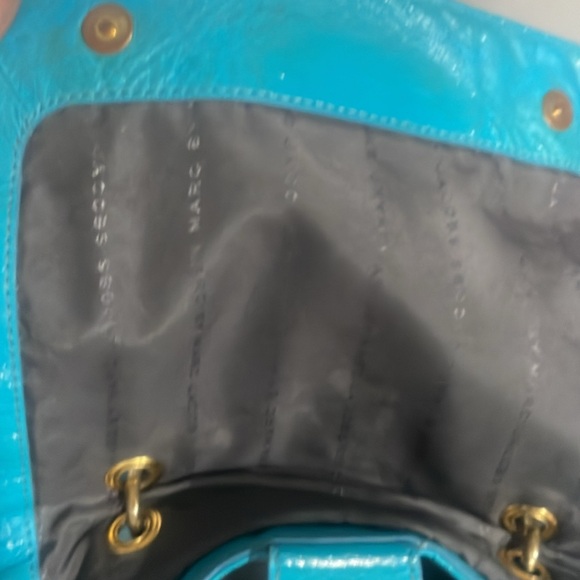 Marc by Marc Jacobs Blue Leather Too Hot To Handle Top Handle Bag w/ Crossbody - Picture 14 of 16